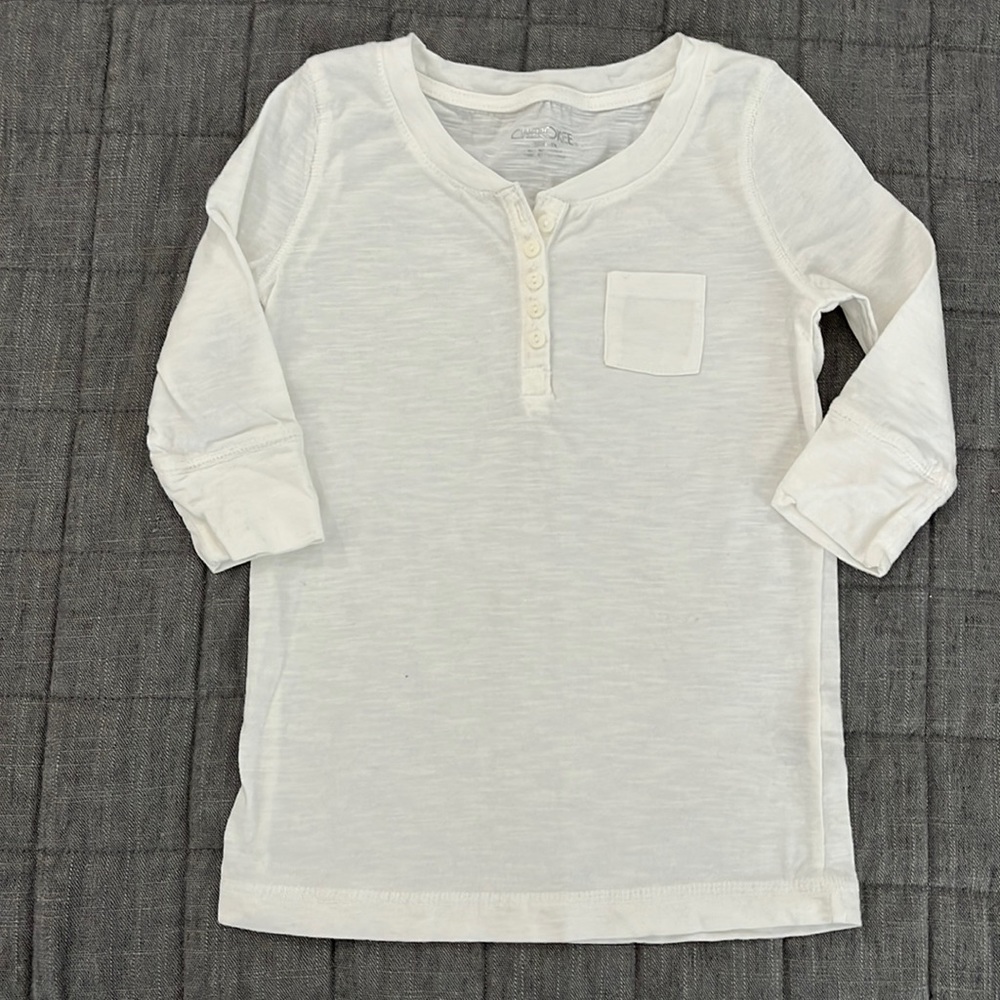 $3 bundle Cherokee 3/4 sleeve basic white shirt - size 6-runs small